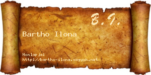 Bartho Ilona névjegykártya
